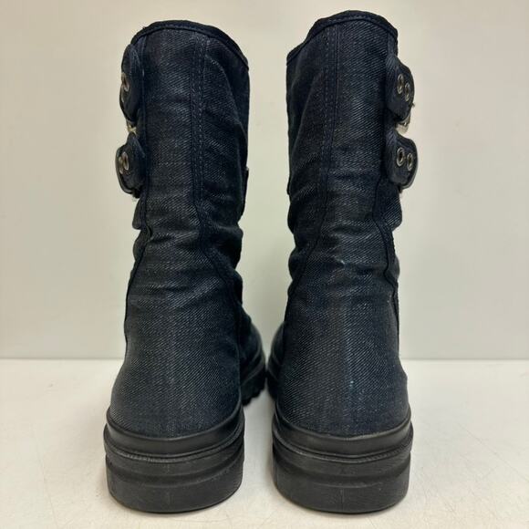 EUC Ralph Lauren Collection Purple Label Denim Double Buckle Boot RARE Italy 7 D main image 7